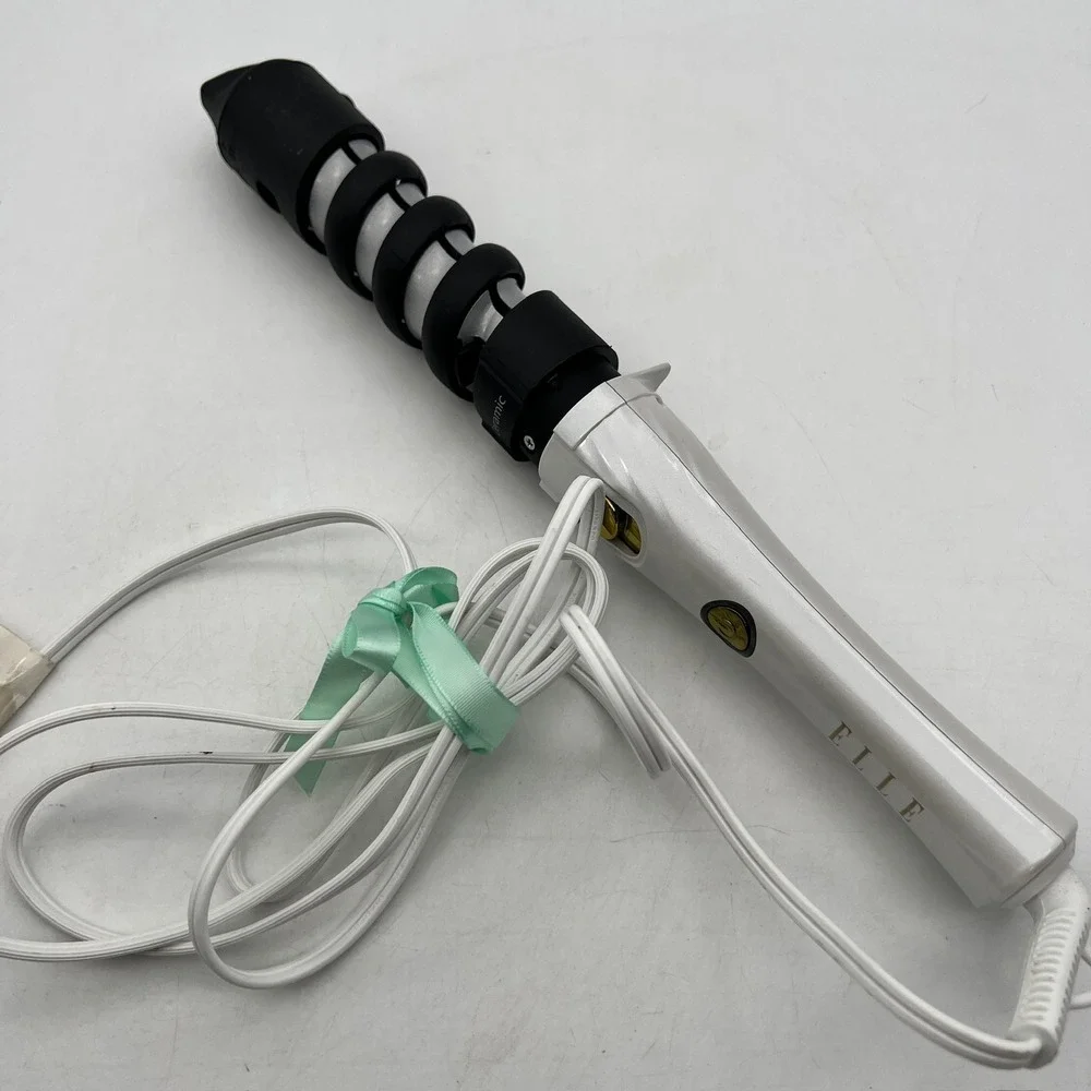 Elle Ceramic Spiral Curling Iron 32mm White Gold EL8410-WHT Hair Styler